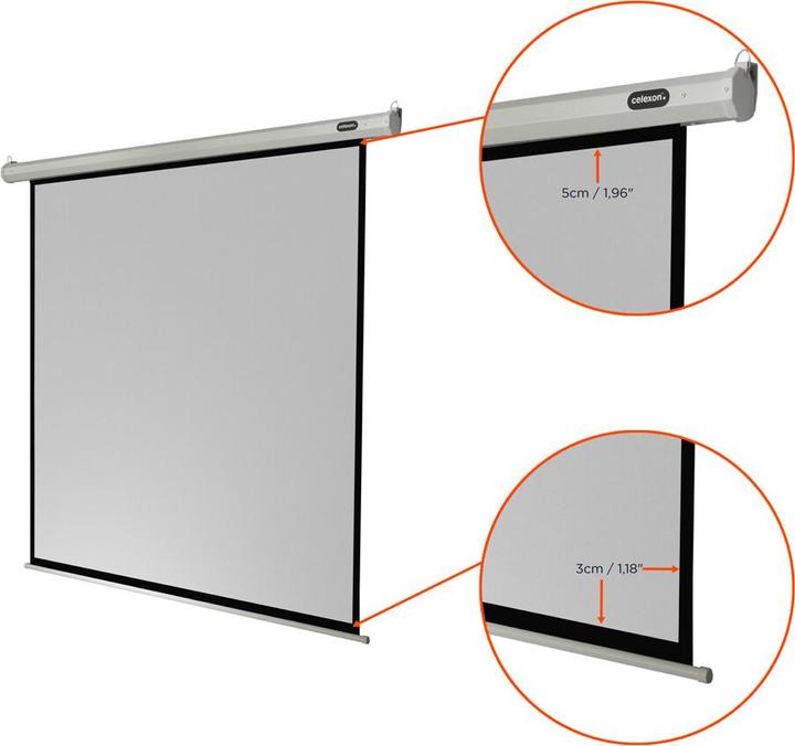 Actual product image Celexon Economy electric screen - screen - ceiling mounting possible, suitable for wall mounting (120", 1:1)
