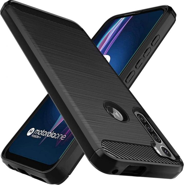 Produktbild Screenguard Motorola One Fusion+ Hülle Carbon Brushed Soft TPU (Motorola One Fusion+)