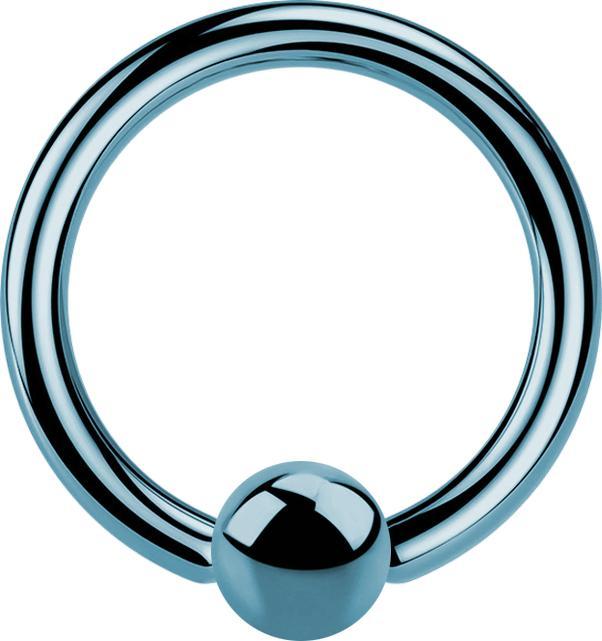 Star Piercing Micro Ball Closure Ring hellblau mit Titanium Schicht (ohne Messing, Chirurgenstahl 316L)