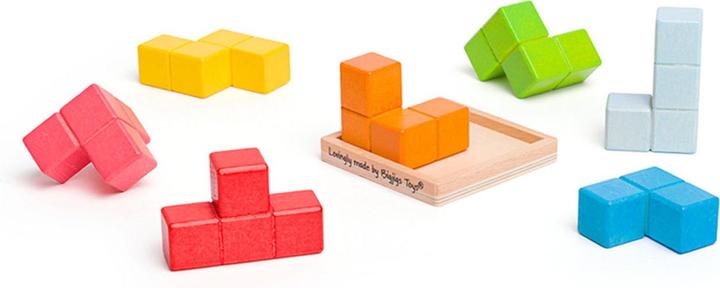 Actual product image Bigjigs Lock-a-Cube wooden cube puzzle