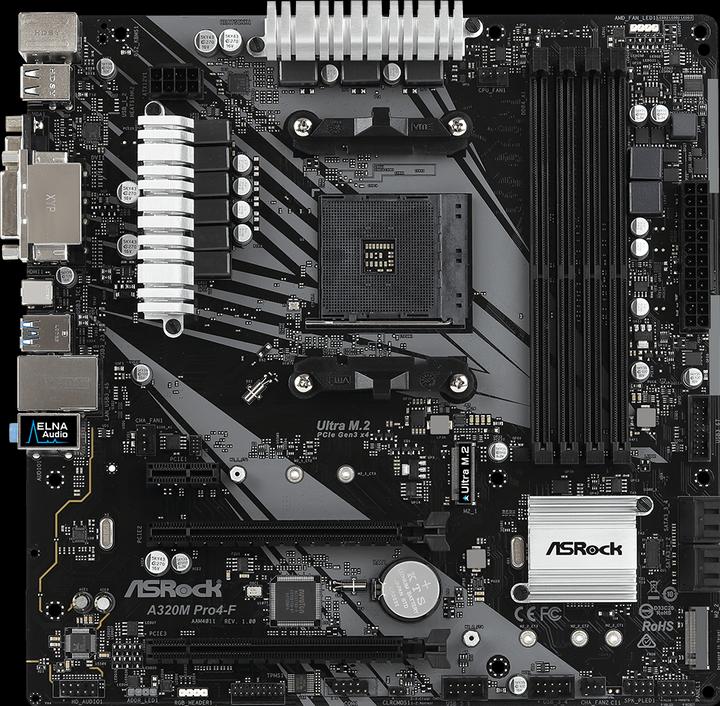Image du produit AsRock A320M Pro4-F (AM4, AMD A320, mATX)