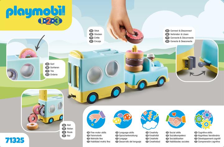 Produktbild Playmobil Verrückter Donut Truck mit Stapel- und Sortierfunktion (71325, Playmobil 1.2.3)