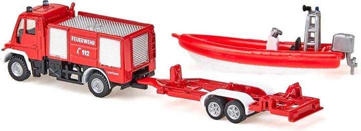 Produktbild Siku Unimog Feuerwehr mit Boot