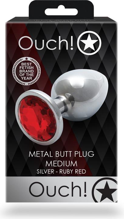 Actual product image Ouch! Round Gem Butt Plug - Medium