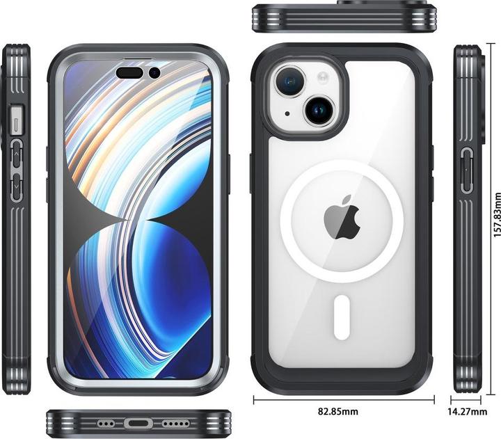 Produktbild Ueli Express 2 in 1 iPhone 15 Hybrid MagSafe Hülle mit Panzerglas Display Schutz (Apple iPhone 15)