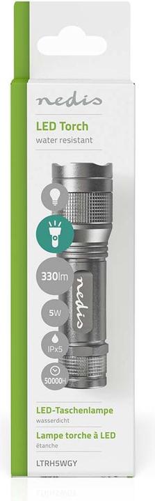 Produktbild Nedis LED-Taschenlampe, Premium, 330lm - silber (3.40 cm, 330 lm)