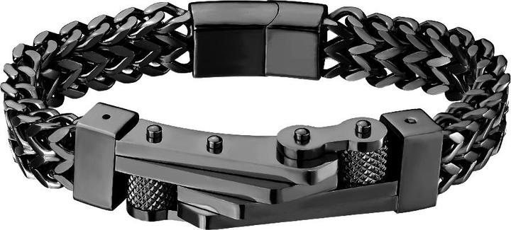 Immagine prodotto Star Piercing Weizenkette schwarz zweireihig und Fahrradkette (21 cm, senza ottone, Acciaio chirurgico 316L)
