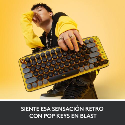 Produktbild Logitech POP Keys Wireless Mechanical Keyboard With Emoji Keys Tastatur RF Wireless + Bluetooth QWER (Eng. Int., Kabellos)