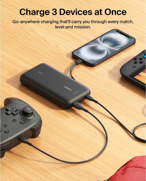 Produktbild Belkin Gaming Powerbank 20000mAh 30w integr.USB-C Kab. ENA013hqBK (Kabelgebunden)