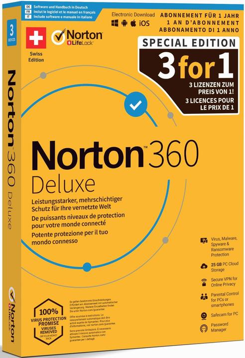 Actual product image Norton 360 Deluxe - Promotion Box, 3 Device, 1 year (3 User, 12 months)