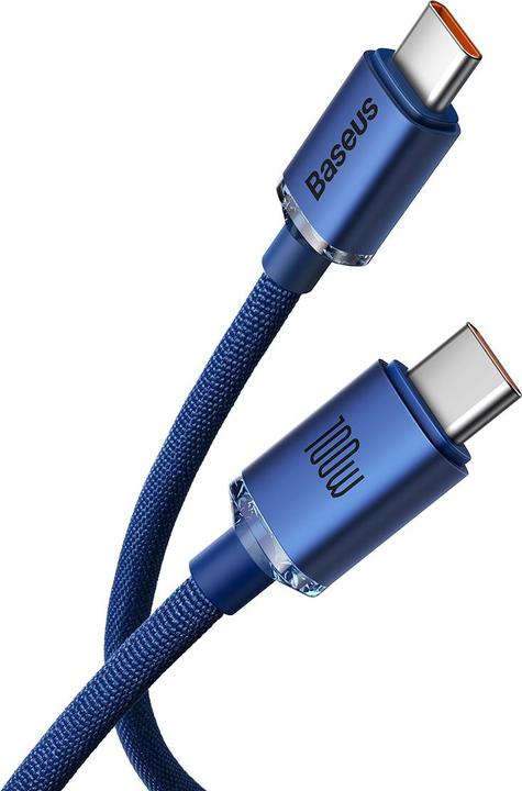 Productafbeelding Baseus Crystal Shine Series Snel Opladen Datakabel Type-C naar Type-C 100W 2m Blauw (2 m, USB 2.0, 100 W)