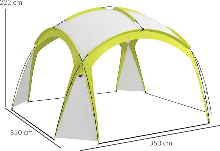 Produktbild Outsunny Event Pavillon Polyester, Fiberglas Grün (350 cm, 350 cm)