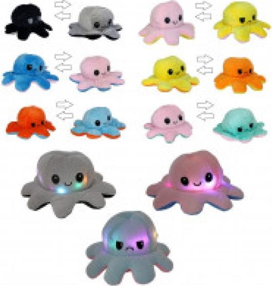 Actual product image Fun trading 1 Octopus - Reversible plush - 20cm-with light (20 cm)