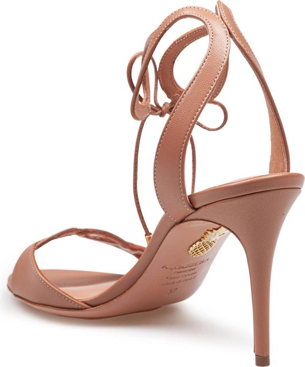 Actual product image Aquazzura Aquazzurra tessa 85 leather sandal in nude color (38)