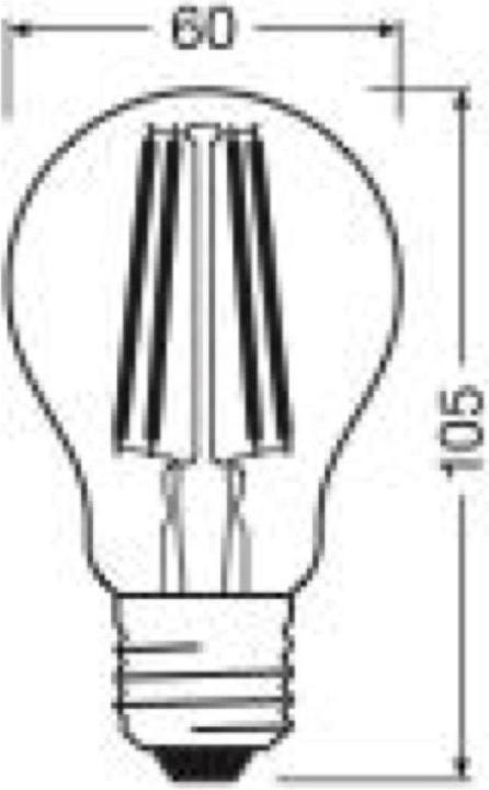 Image du produit Osram AMPOULES LED CLASSE ÉNERGIE A CLASSIC A 60 CL 4 W/3000 K E27 FIL (E27, 4 W, 806 lm, 1 x, A)
