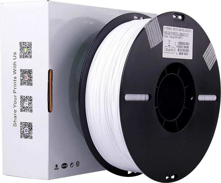 Actual product image eSUN Solid White (PETG, 1.75 mm, 1000 g, White)