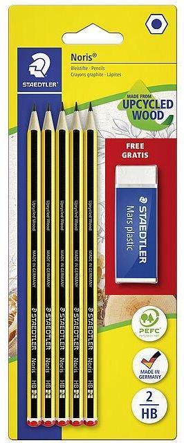 Image du produit Staedtler Crayon + Gomme Carte Blister (HB, 5 x)