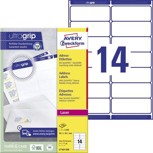 Produktbild Avery Adressetiketten L7163-250 Weiss A4 3500 Etiketten