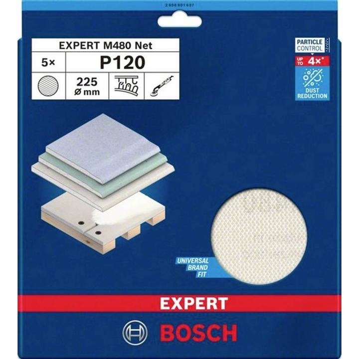 Produktbild Bosch Professional Zubehör EXPERT M480 Schleifnetz, 225 mm, G 120, 5 Stück (120)