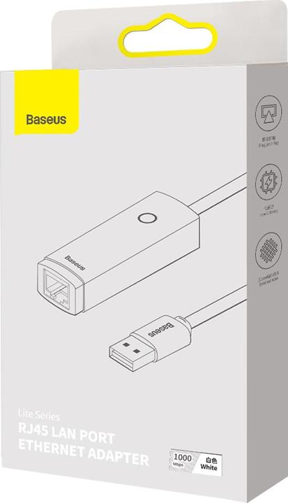 Productafbeelding Baseus Lite serie USB-C naar RJ45 netwerkadapter (wit) (USB-C)