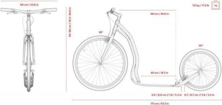 Actual product image Yedoo Tretroller Trexx Scooter blau