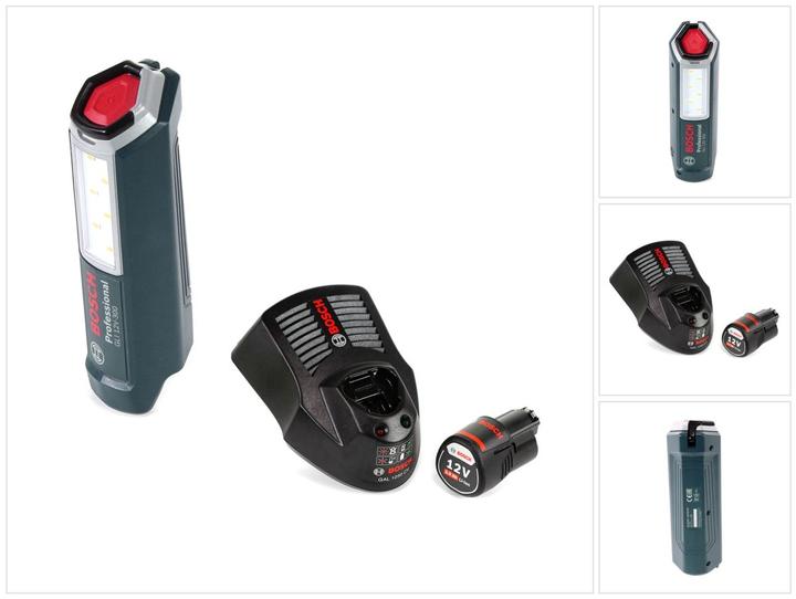 Produktbild Bosch Professional GLI 12V-300 Akku Lampe + 1x GBA 12 V 3,0 Ah Akku + GAL 1230 Ladegerät (300 lm)