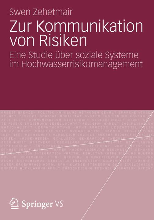 Produktbild Zur Kommunikation von Risiken (Niederländisch, Swen Zehetmair, 2012)