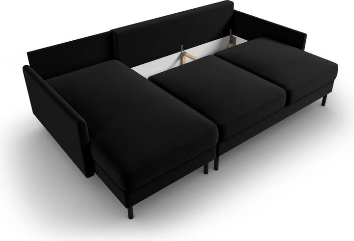 Actual product image Micadoni Velvet Left Corner Sofa With Bed Function And Box, "Scott", 5 Seats, 212x142x87Made in Europe (Corner sofa)