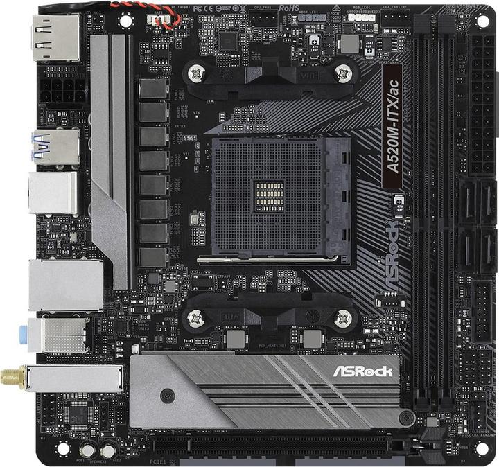 Actual product image AsRock A520M-ITX/ac (AM4, AMD A520, Mini-ITX)