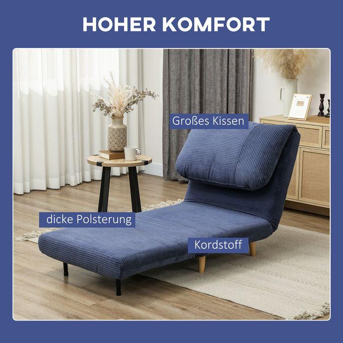 Produktbild Swisshandel24 2-in-1 Schlafsofa Schlafsessel Klappmatratze Gästebett Klappbett Blau