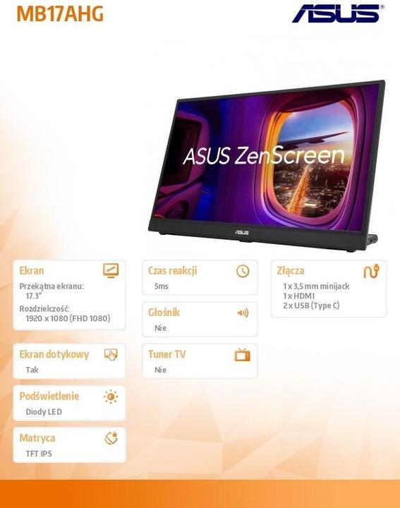 Image du produit ASUS ZenScreen MB17AHG (1920 x 1080 pixels, 17.30")
