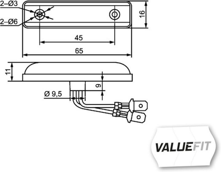 Produktbild Hella Seitenmarkierungsleuchte LED 2PS 357 010-101