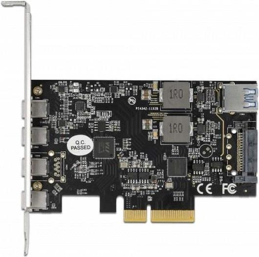 Produktbild Delock PCI Express x4 Karte zu 4 x USB Type-C™ + 1 x USB Typ-A