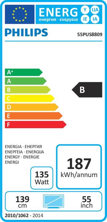 Energy Label Philips 55pus8809 (55", 4K)