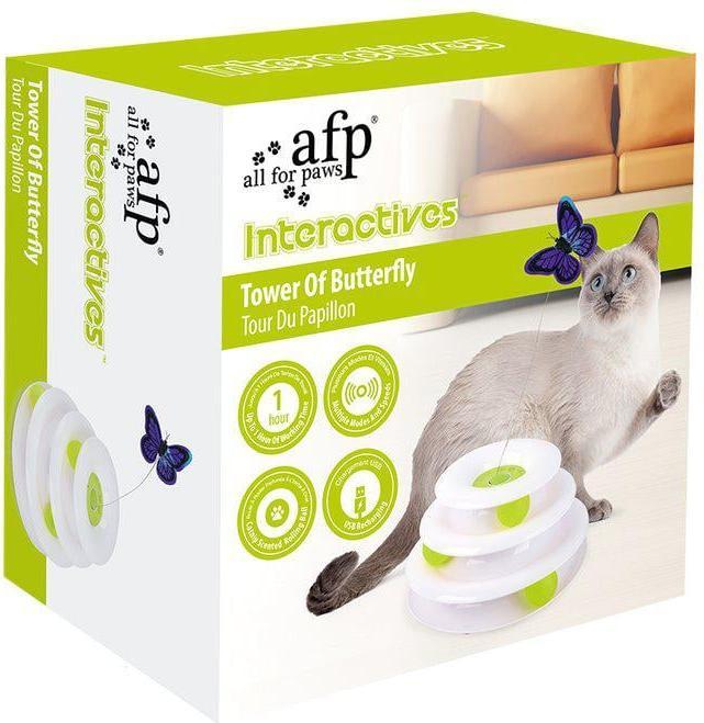 Actual product image All for Paws Cat Toy Interactive Tower Of Butterfly 25X25X14Cm - (787.7560) (Catmint toy)