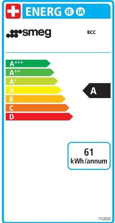 Etichetta energetica Smeg BCC13BLMEU (Spina UE)