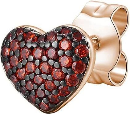 Rosato Bronze single earrings Heart with zircons Storie RZO049 (L)