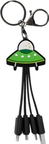 Actual product image Yello koko 3-in-1 cable Andy USB-C/Micro-USB/Lightning to USB-A saucer key ring format (USB 3.0)