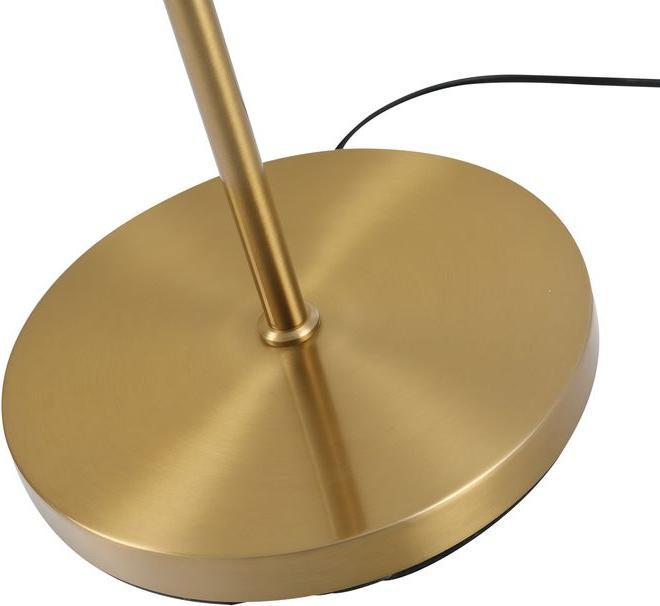 Produktbild Swisshandel24 Stehlampe Stehleuchte Standleuchte 2-teiliger Glas-Lampenschirm, Stahl+Glas, 39 x 28 x 165cm (Golden (E27)