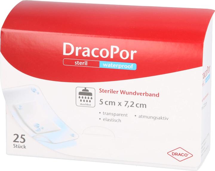 Actual product image Dracco DracoPor Waterproof wound dressing sterile 7.2 x 5 cm, 25 pcs. Wound dressings (25 x)