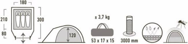 Produktbild High Peak Nevada 3.0 (Kuppelzelt, 3.70 kg, 3 Personen)