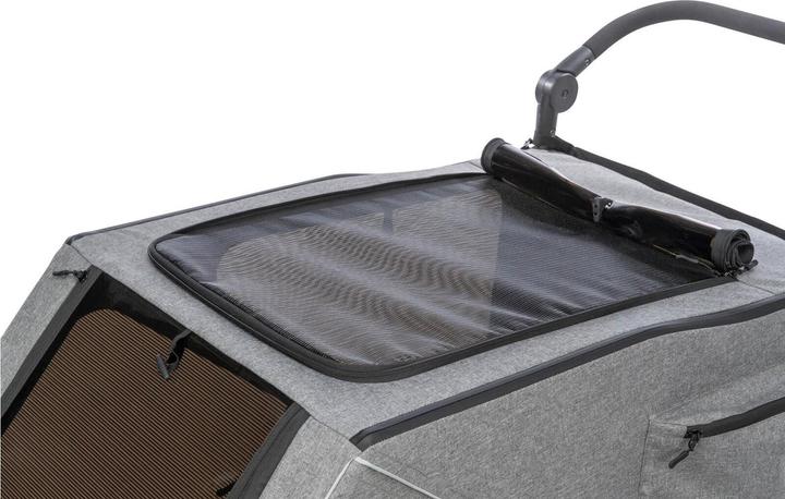 Actual product image Trixie Bicycle trailer M, 71×95×85/138 cm, grey/sage (Dog, Reflectors, Lockable)