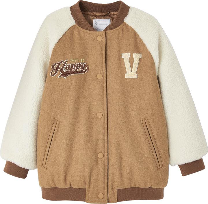 Vertbaudet Mädchen Collegejacke, Materialmix