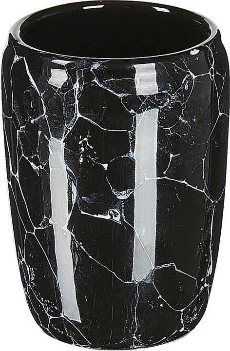 Beliani Bathroom set 6-piece ceramic black terrazzo look PALMILLA