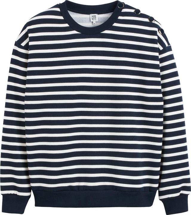 Actual product image La Redoute Collections Gestreiftes Sweatshirt mit geknöpfter Schulter (M)