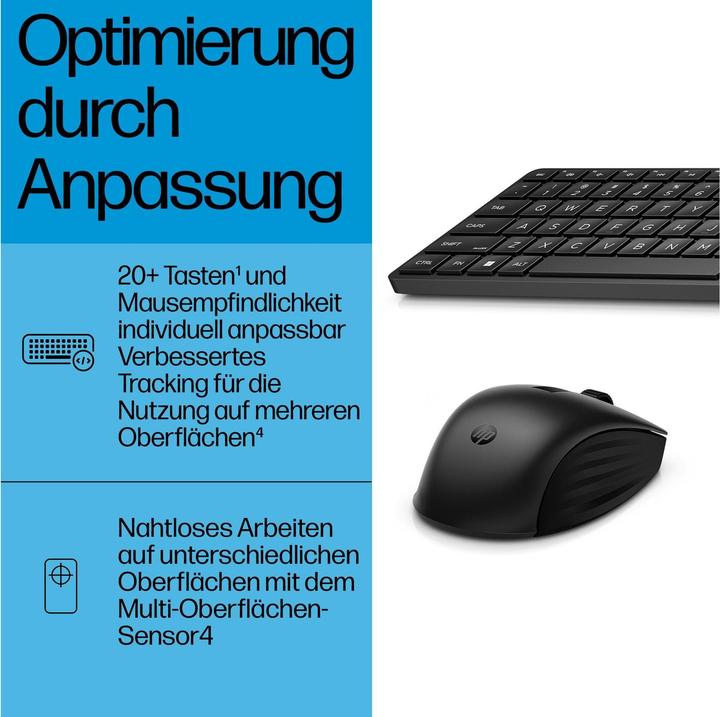 Produktbild HP 655MK Wireless Keyboard and Mouse Combo (CH, Kabellos)