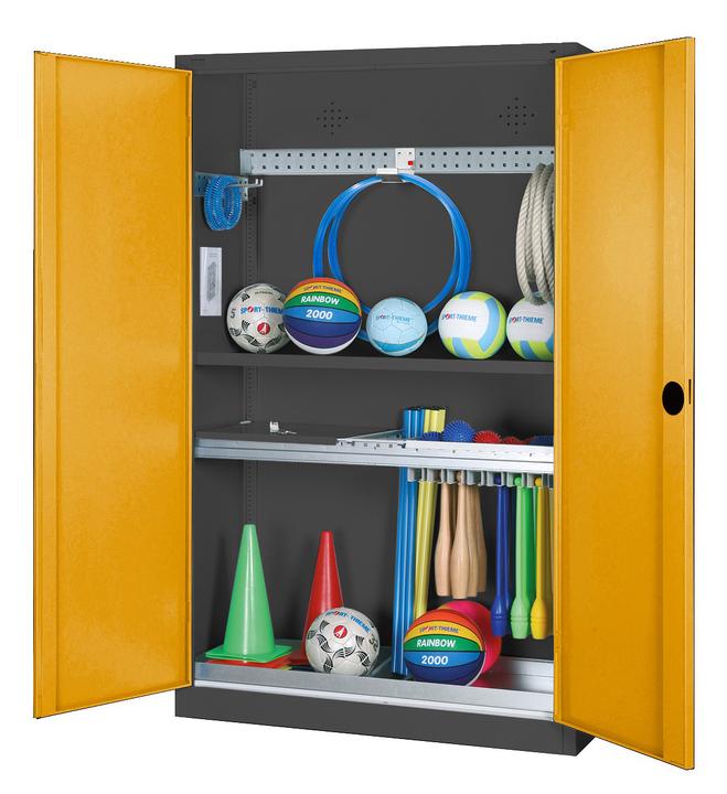 Actual product image C+P Modular sports equipment cabinet with complete equipment (HxWxD: 195x120x50 cm, with solid sheet