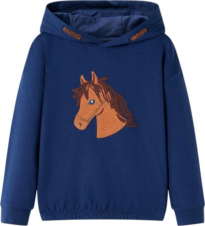 VidaXL Kinder-Kapuzenpullover Marineblau 140,Material: 95 (140)