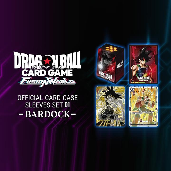 Actual product image Dragon Ball Fusion World Official Card Case + Sleeves Set 01 - Bardock