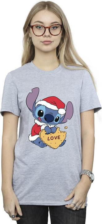 Disney Lilo And Stitch Christmas Love Biscuit TShirt (XL)